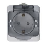 Розетка о/п 1м с з/к IP44 белая (РA16-044b) «Этюд» SE
