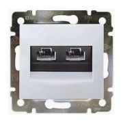 Розетка комп. 2м RJ45 (мех) кат. 5е с захватами «VALENA»  бел. Legrand 774231