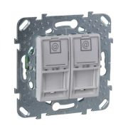 Розетка с/п компьютерная 2хRJ45 (мех) бел «Unica»MGU5.2020.18ZD (Schneider Electric)