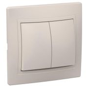 Выключатель 2кл  СП 10А КВАРТА крем. ВС10-2-0-ККм
