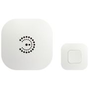 Звонок беспроводной 36 мелодий белый IP44 (2хАА,100м, рег.гр, кнопка с СR2032 в комплекте) BIONIC ЭРА
