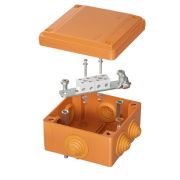 Коробка пластиковая FS с кабельными вводами и клеммниками, IP55,100х100х50мм, 4р, 450V,6A, 4мм.кв | FSB11404 | DKC