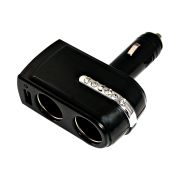 Разветвитель автоприкуривателя 2гн 1хUSB (5V 1000mA)  (16-0238)