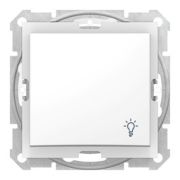 Выключатель с/п 1кл (мех) кнопочный «свет» IP44  бел. «Sedna»SDN0900321(Schneider Electric)