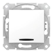 Выключатель с/п 1кл (мех)  проходной с подсв.(син.) 16А  бел. «Sedna»SDN1500221(Schneider Electric)
