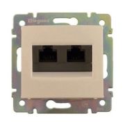 Розетка комп. 2м RJ45 (мех) кат. 5e с захватами «VALENA»  сл.кость Legrand 774131