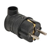 Вилка каучуковая угловая черная с/з 16A 2P+PE 230В IP44 EKF PRO