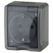 Розетка  о/п  1м  с з/к с крышкой  серый  IP54 11-2401-03 Эра Эксперт Б0020713