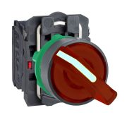 Переключатель на 2 положения 22мм 230-240В красный с подсветкой XB5AK124M5 (Schneider Electric)