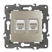 Розетка с/п компьютерная 2хRJ45 (мех) шампань IP20 14-3108-04 ЭРА12