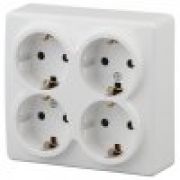 Розетка  о/п  4мх2P  с з/к  со шторками  белый  IP20 11-2211-01 Эра Эксперт  Б0020709