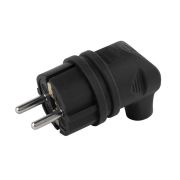 Вилка каучуковая угловая черная с/з 16A  IP44 V9-B-IP44 ЭРА
