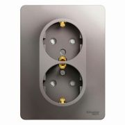 Розетка  с/п  2м  с з/к со шторками  мех. ПЛАТИНА  Glossa  GSL001226  SE