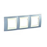 Рамка 3м гориз. Голубой лед/беж  «Unica Хамелеон» (Schneider Electric)MGU6.006.554