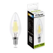 Лампа LED 11Вт E14 свеча филамент С35 4000К 230В LB-713 Feron 38008