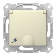 Розетка с/п 1м с з/к (мех) с/ш с крышкой крем. «Sedna»SDN3100147 (Schneider Electric)