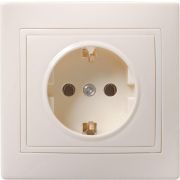 Розетка 1м с з/к 16 А КВАРТА крем. РС10-3-ККм