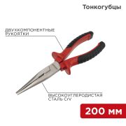 Тонкогубцы 200 мм никелированные, двухкомпонентные рукоятки 12-4618 REXANT