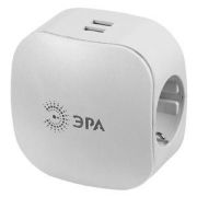Тройник электрический с/з 16А белый + 2 USB (SP-3e-USB-2A) ЭРА