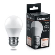 Лампа LED  7,5Вт Е27 шар 4000К 630Лм 230В OSRAM-led LB-1407 Feron.PRO 38075