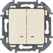 Выключатель 2кл (мех) сл.кость с подсветкой INSPIRIA Legrand 673631