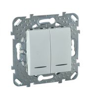 Выключатель с/п 2кл с инд. (мех) бел «Unica» MGU5.0101.18NZD (Schneider Electric)