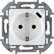 Розетка 1м (мех) евро+USB C белый INSPIRIA Legrand 673770