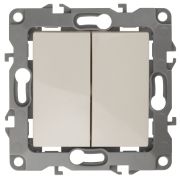 Выключатель с/п 2кл (мех) слоновая кость IP20 12-1104-02 Эра12