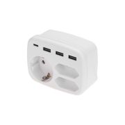 Разветвитель электрический 1м с/з 16А+2х2,5А+3хUSB-A 2,4А+USB Type-C 3А белый (11-1250) REXANT