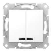 Выключатель с/п 2кл (мех) с подсв.(син.)  бел. «Sedna» SDN0300321 Schneider Electric)