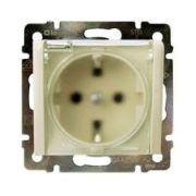 Розетка 1м (мех) евро с крышкой Legrand  VALENA сл.кость IP44 774120