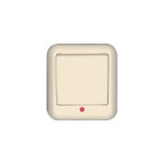 Выключатель о/п 1кл с подсв. WESSEN «ПРИМА» A16-046M-S СЛ. КОСТЬ с монт. пл.