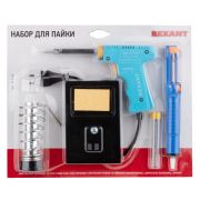 Набор для пайки (паяльник импульсный 30/70 Вт, оловоотсос, подставка, припой) (ZD-303-A) REXANT