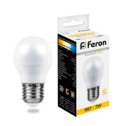 Лампа LED  7 Вт Е27 шар G45 2700К 230В LB-95 Feron 25481