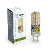 Лампа-капсула LED G4 3 Вт 12В 4000K силикон 11х38мм LB-422 Feron 25532