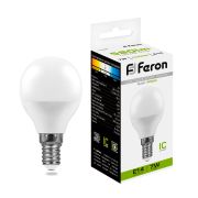 Лампа LED  7 Вт E14 шар G45 4000К 230В LB-95 Feron 25479