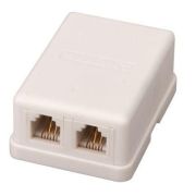 Розетка телефонная о/п 2м бел. UTP, RJ-14 (6P4C), CAT3    03-0002   REXANT