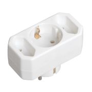 Тройник электрический 1 круглое (с/з 16А) + 2 плоских места Т-01/01-2 ИЭК